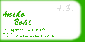 aniko bohl business card